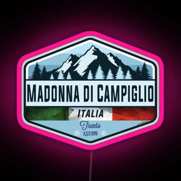 Madonna Di Campiglio Italy Italia Ski Skiing Brenta RGB Neon Sign