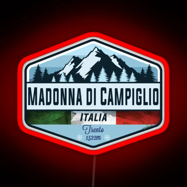 Madonna Di Campiglio Italy Italia Ski Skiing Brenta RGB Neon Sign