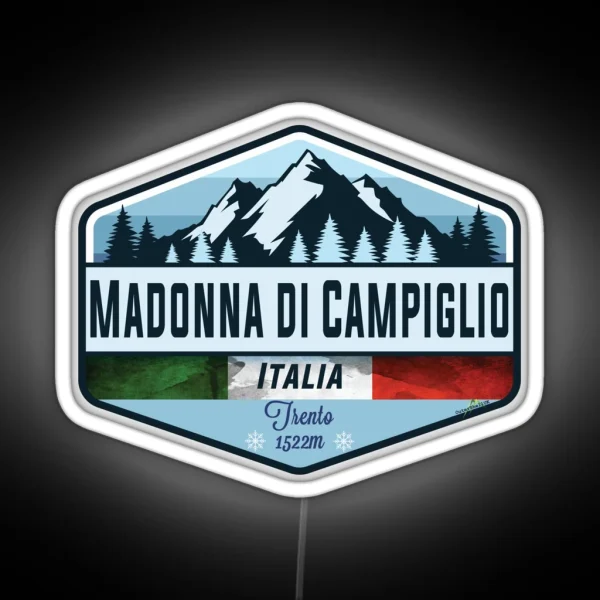 Madonna Di Campiglio Italy Italia Ski Skiing Brenta RGB Neon Sign