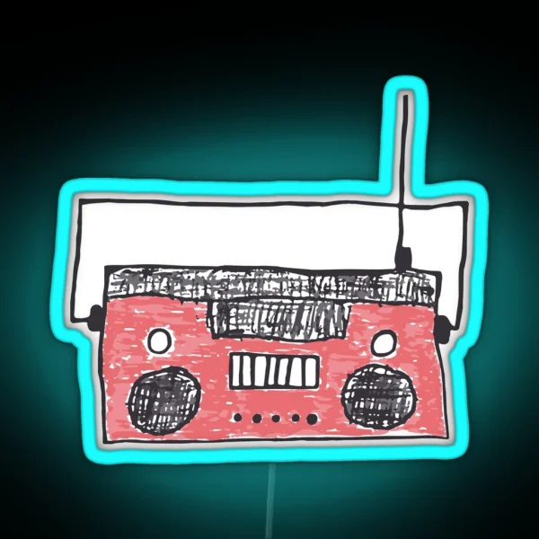 Magic Boom Box Red Version RGB Neon Sign