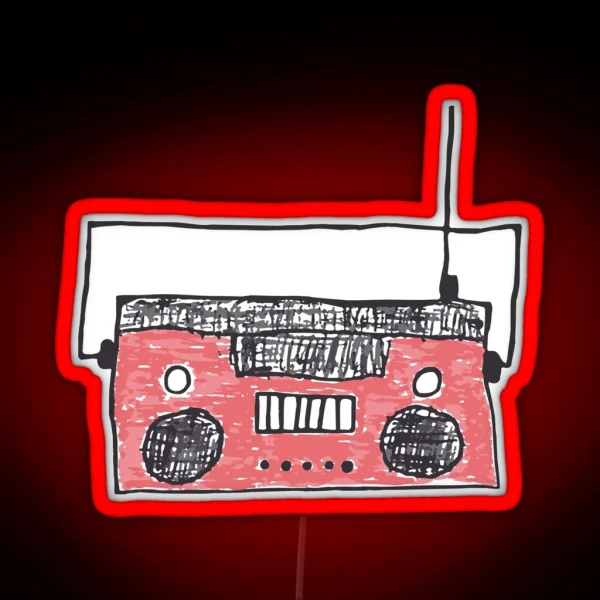 Magic Boom Box Red Version RGB Neon Sign