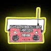 rgb neon sign of magic boom box - red version with yellow accents