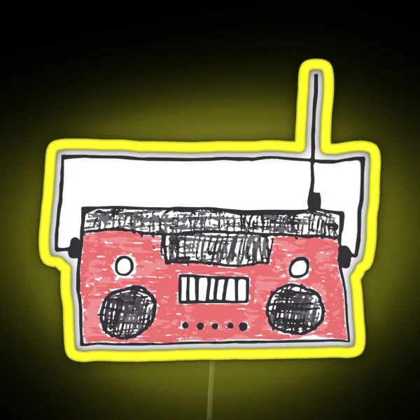 Magic Boom Box Red Version RGB Neon Sign
