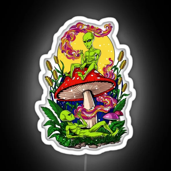Magic Mushrooms Aliens RGB Neon Sign