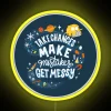 ms frizzle quote from the magic school bus neon sign design in vibrant yellow