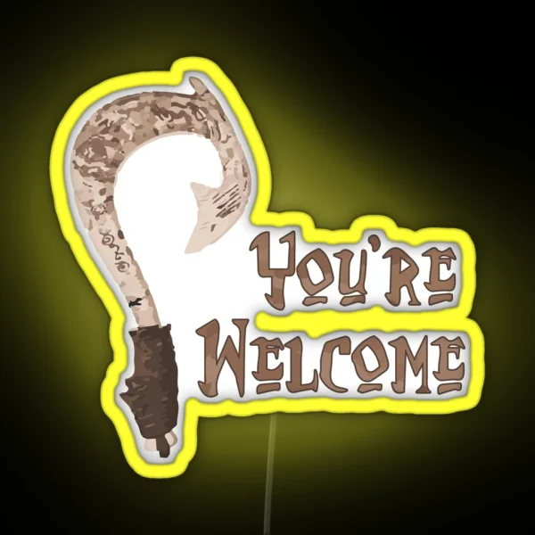 Magical Fish Hook You Re Welcome RGB Neon Sign