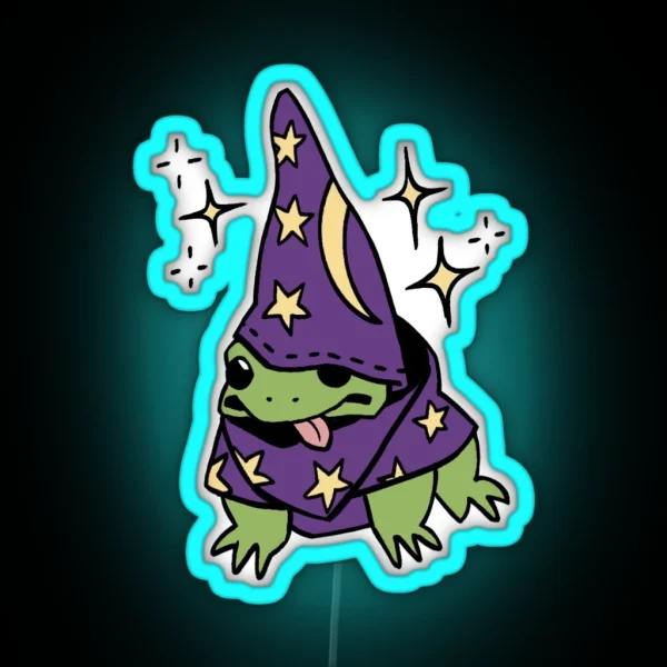 Magical Wizard Frog RGB Neon Sign