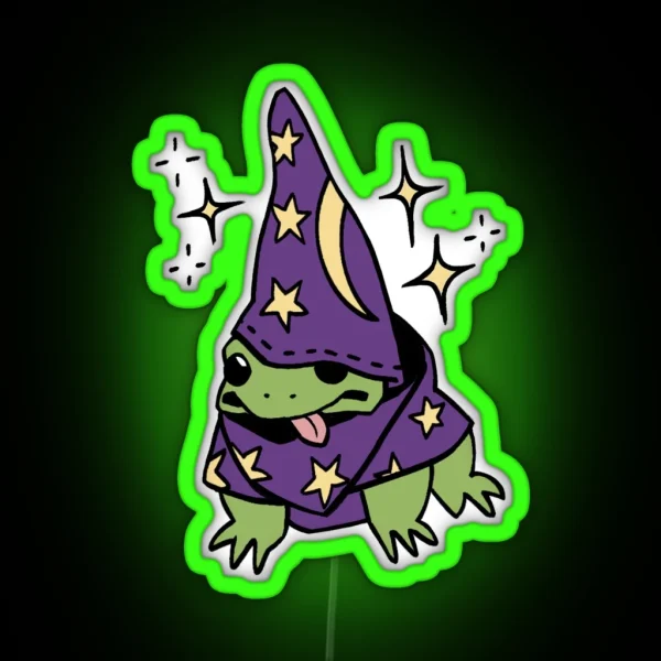 Magical Wizard Frog RGB Neon Sign