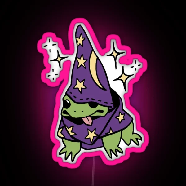 Magical Wizard Frog RGB Neon Sign