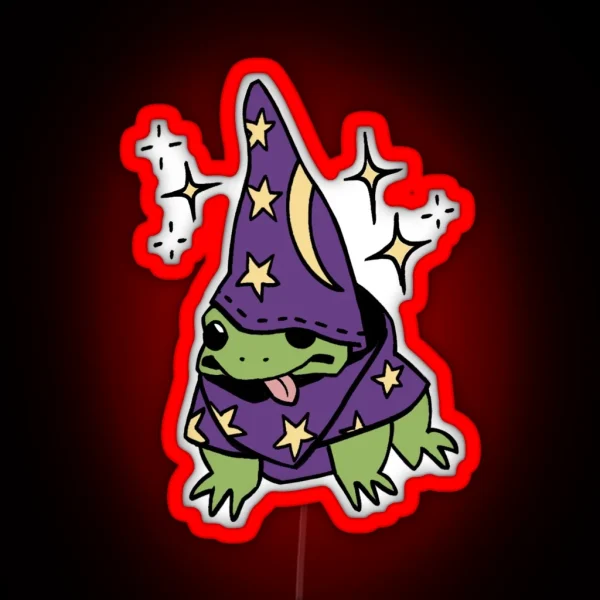 Magical Wizard Frog RGB Neon Sign