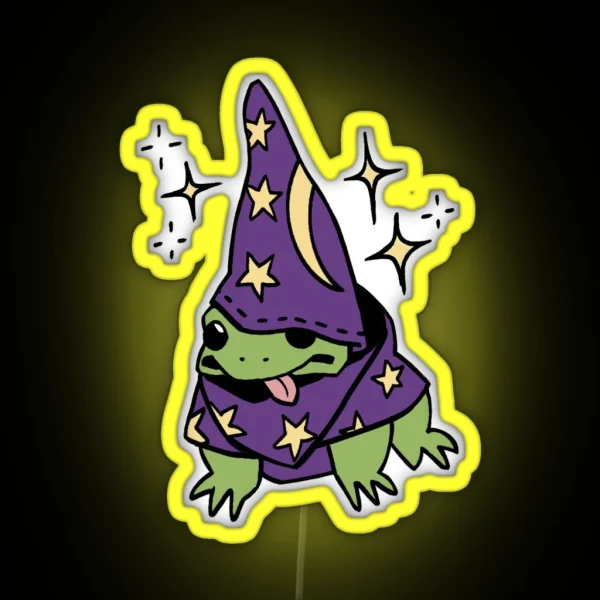 Magical Wizard Frog RGB Neon Sign