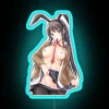 Mai Sakurajima hot girl RGB neon sign blue.