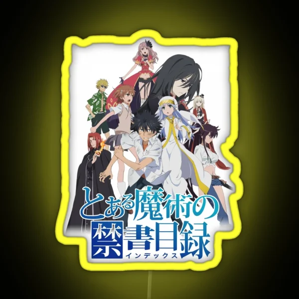 Main Characters A Certain Magical Index Art Novel Series RGB Neon Sign