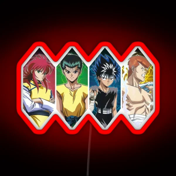 Main Characters Hakusho Yu Adventure Manga RGB Neon Sign
