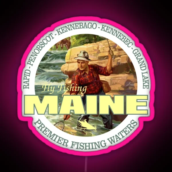 Maine Fly Fishing FSH RGB Neon Sign
