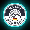 Mainz Germany black and white crest neon sign rgb blue.