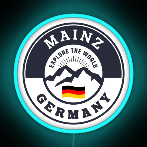Mainz Germany Black And White Crest RGB Neon Sign