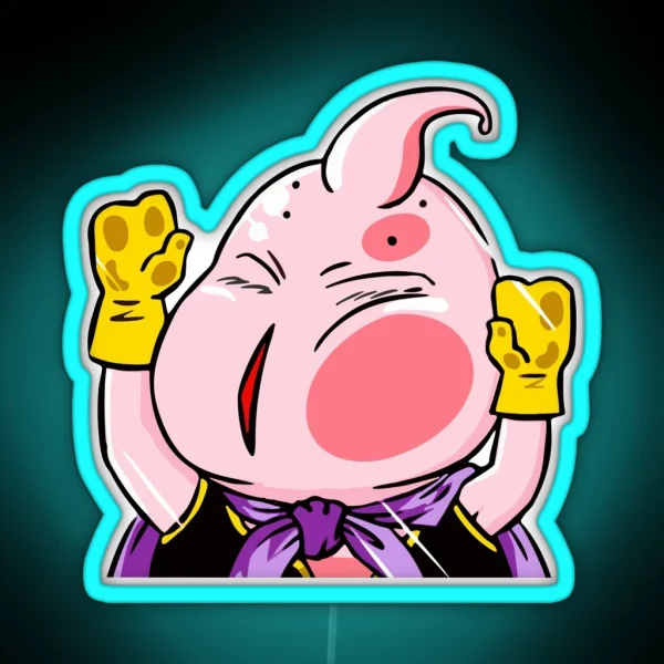 Majin Buu Funny Peeker RGB Neon Sign