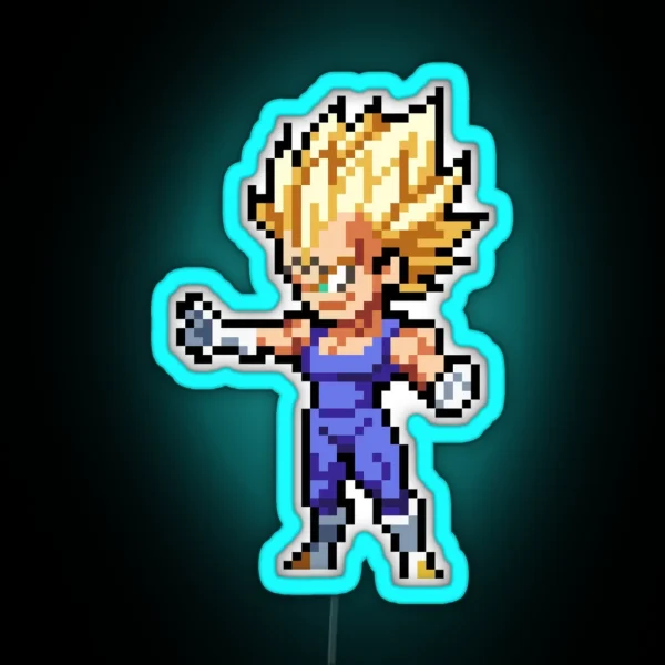 Majin Vegeta HQ Pixel Edition RGB Neon Sign