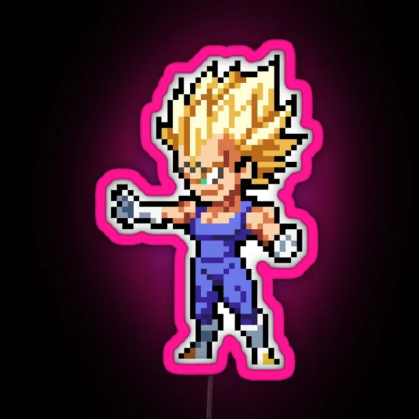 Majin Vegeta HQ Pixel Edition RGB Neon Sign