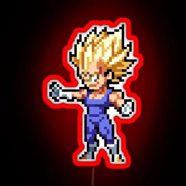 Majin Vegeta HQ Pixel Edition RGB Neon Sign