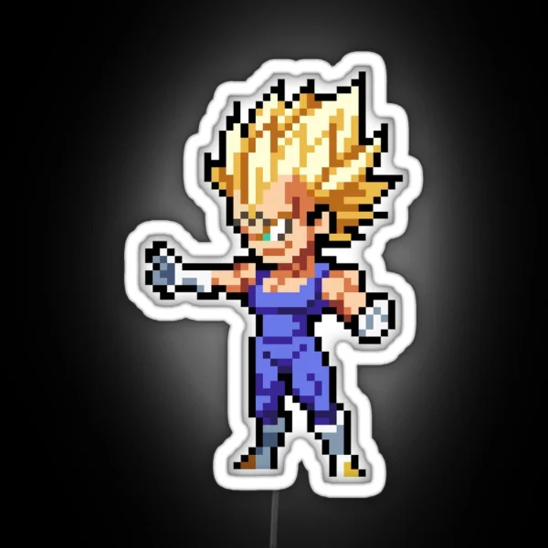 Majin Vegeta HQ Pixel Edition RGB Neon Sign