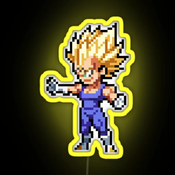 Majin Vegeta HQ Pixel Edition RGB Neon Sign