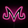 Majinbu neon RGB logo with vibrant pink signs.