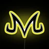 majinbu logo neon sign in yellow
