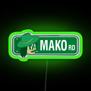 Mako Road Green Superintendent Street Sign RGB Neon Sign