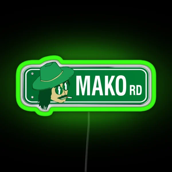 Mako Road Green Superintendent Street Sign RGB Neon Sign