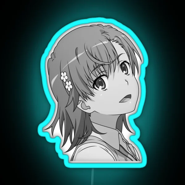 Makoto Misaka Greyscale RGB Neon Sign
