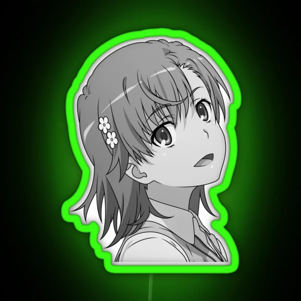 Makoto Misaka Greyscale RGB Neon Sign