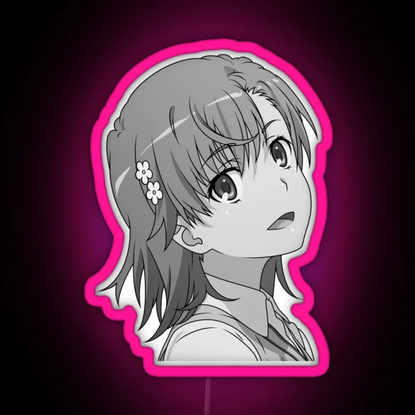 Makoto Misaka Greyscale RGB Neon Sign
