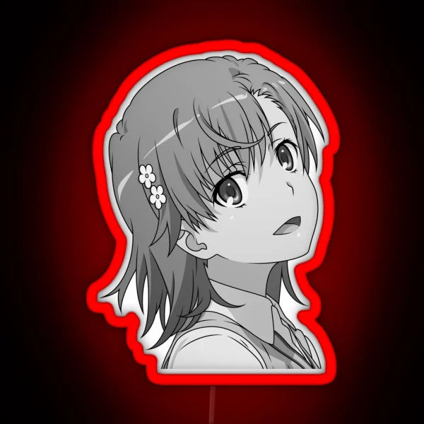 Makoto Misaka Greyscale RGB Neon Sign