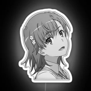 Makoto Misaka Greyscale RGB Neon Sign