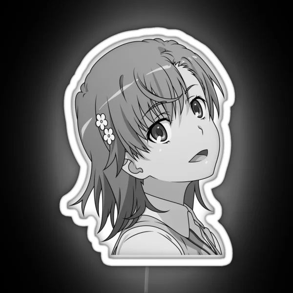 Makoto Misaka Greyscale RGB Neon Sign