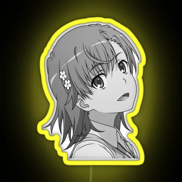 Makoto Misaka Greyscale RGB Neon Sign