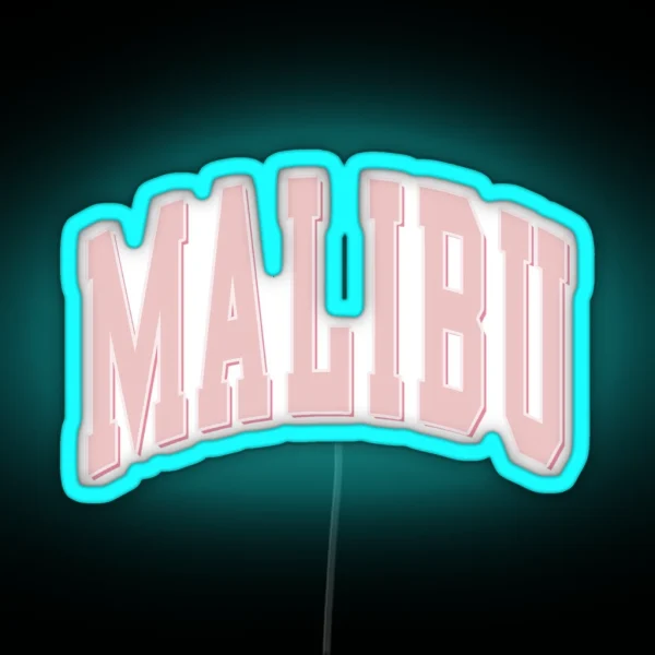 Malibu Pink Shadow Varsity Lettering RGB Neon Sign