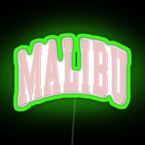 Malibu Pink Shadow Varsity Lettering RGB Neon Sign