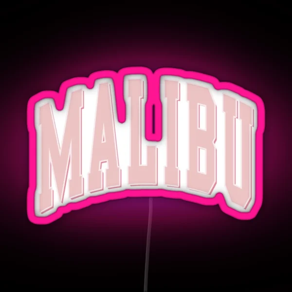 Malibu Pink Shadow Varsity Lettering RGB Neon Sign