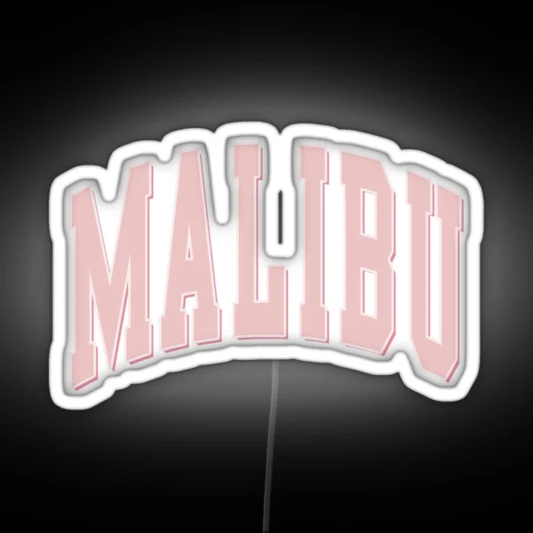 Malibu Pink Shadow Varsity Lettering RGB Neon Sign