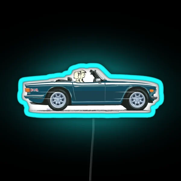 Mallard Green Color TR6 With A New Set Of Premium Wheels RGB Neon Sign