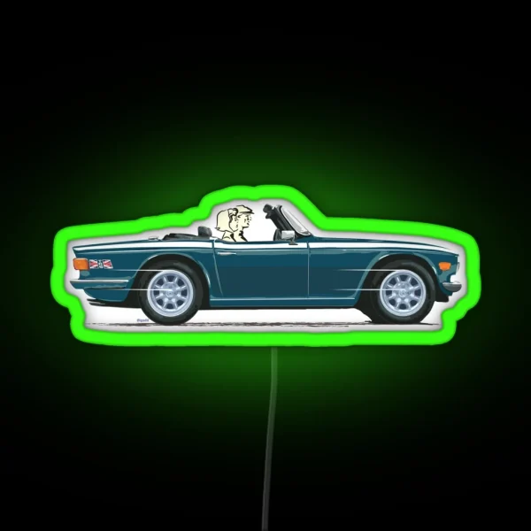 Mallard Green Color TR6 With A New Set Of Premium Wheels RGB Neon Sign