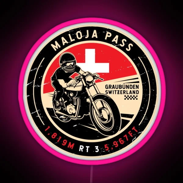 Maloja Pass Switzerland Motorcycle RGB Neon Sign