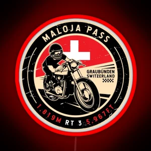 Maloja Pass Switzerland Motorcycle RGB Neon Sign
