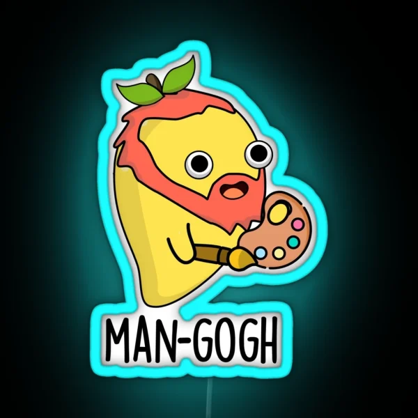Man Gogh Funny Artist Mango Puns RGB Neon Sign