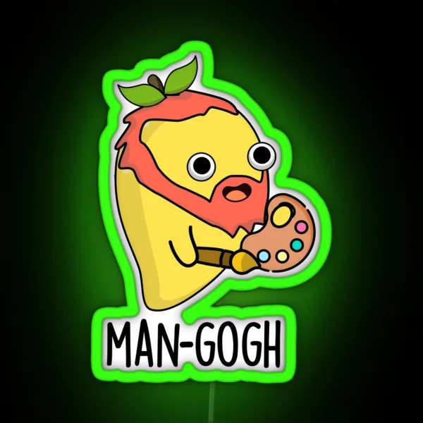 Man Gogh Funny Artist Mango Puns RGB Neon Sign