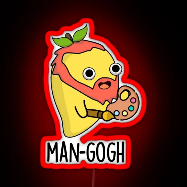 Man Gogh Funny Artist Mango Puns RGB Neon Sign