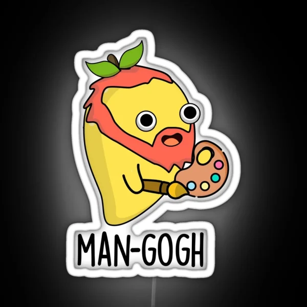 Man Gogh Funny Artist Mango Puns RGB Neon Sign